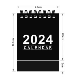 Mini Desk Calendar 2024 Mini English Desk Calendar Portable Monthly Schedule Planner for Home Office School with Twin-wire