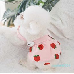 Dog Apparel Dog Apparel Summer Pet Dress Strawberry Princess Small Animals Thin Sweet Cat Clothes Products L46