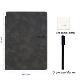 A5 Erasable Whiteboard Notebook With Whiteboard Pen Erasing Cloth Leather Memo Pad Reusable Writing Board Weekly Planner