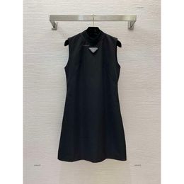 Women dress Designer skirt womens dresses Fashion brand woman long skirts spring Sleeveless with slim stand collar dress Apr 08