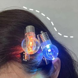 New Luminous Electric Bulb Hairpins For Girls Women Funny Glowing Hair Clips Colorful Lighting Hair Accessories Creative Gifts
