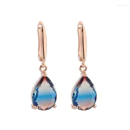 Dangle Earrings Fashion Rose Gold Color For Women Gift To Girlfriend Water Drop Jewelry 2024