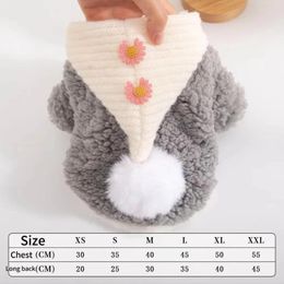 Dog Apparel Pet Clothes Autumn And Winter Plush Warm Cute Hooded Vest Teddy Pomeranian Small Clothing