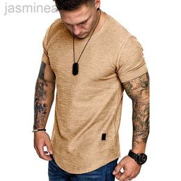 Men's Casual Shirts Short Sleeve shirt Streetwear Hip Hop Summer T Shirt Men Longline Curved Hem Fitness Tshirt Slim Funny T-Shirt Plus Size M-3XL 2449