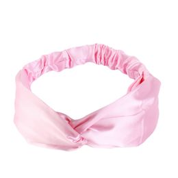 New Women Satin Cross Hair Bands Vintage Soft Headbands Yoga Sport Hairband Elastic Hair Band Scrunchies Turban Hair Accessories