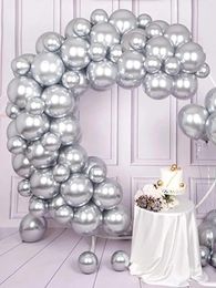 Party Decoration 50pcs/set Metal Silver Balloons Graduation Wedding Birthday Decorations And Scene