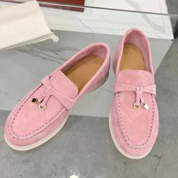 runway designer spring summer Children's shoes high quality suede leather slip on thick sole outside walking comfort flat causal loafers boys and girls shoes