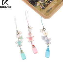 Sweet Phone Chains Creative Drink Bottle Pendant Phone Strap For Girls Y2K Cellphone Lanyard Keychain
