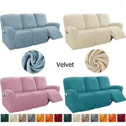 Chair Covers 1 3 Seater Recliner Cover Split Design Elastic All-inclusive Sofa Slipcover For Living Room Velvet Plush Lounger Armchair