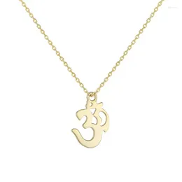 Chains 925 Silver Women Necklace Yoga Pendant Om Ohm Sanskrit Necklaces Jewelry For Fine