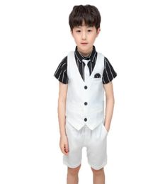 2020 Children Wedding Party Clothing Set Summer Boys Formal Suit WaistcoatShorts School Kids Performance Tuxedo Costume9262220