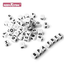 500pcs 12mm Silicone English bet Letter Beads DIY Baby Teething Teether Necklace BPA Free Baby Oral Care Chew Bead Pearl 240407