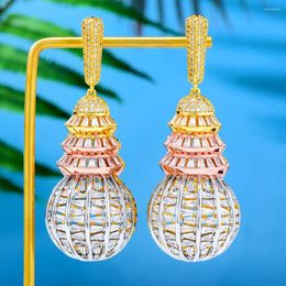 Dangle Earrings Soramoore Hollow Ball For Women Bridal Wedding Girl Daily Surper Jewelry High Quality Scalloped Ginkgo Biloba