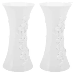 Vases 2 Pcs Plum Vase Plastic Table Centrepieces Fresh Bouquets Indoor Goblincore Room Decor For Flowers Small