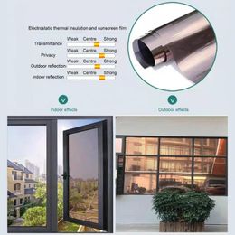 Window Stickers Film Practical Heat Insulation Thicken 200cmx45cm Anti-looking Sunscreen Sticker Home Decor