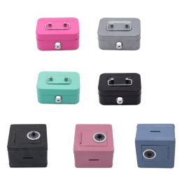 Money Safety Boxes Mini Cash Boxes Metal Key Money Banks Small Security Lock Boxes Portable Lockables Coin Boxes For Kids