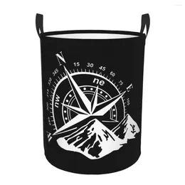 Laundry Bags Navigate Mountain Adventure Compass Basket Foldable Large Clothing Storage Bin Baby Hamper