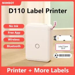 Printers Niimbot D110 Pocket Thermal Label Printer Mini Mobile Thermal Sticker Tag Adhesive Labelling Printer Wireless Bluetooth Printer