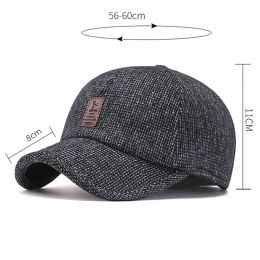 Retro Wool Winter Hats For Men Ear Cover Cap Sport Golf Baseball Caps Snap back Women Casquette Dad Hat Caps Earflaps Hats