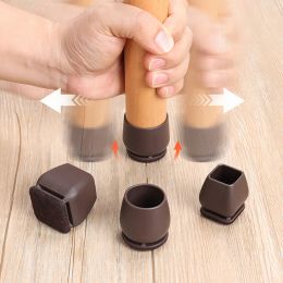 Silicone Chair Leg Protector for Hardwood Floor Flexible Furniture Desk Chair Leg Caps with Felt Bottom Floor Protector Pad