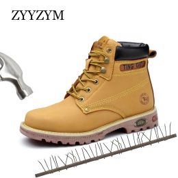 Boots Steel Toe Shoes Men Safety Work Boots Autumn Winter Outdoors Men Work Safety Shoes Antipiercing Protection Footwear