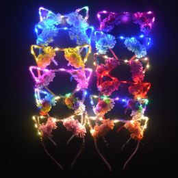 1PC Led Ear Animal Cat Fox Headband Light Up Blinking Glow Hairband Party Gift Birthday Costume Wedding