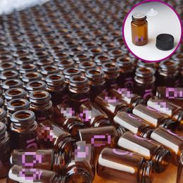 Storage Bottles 20/50pcs Mini Essential Oil 2ml Wholesale Amber Glass Vials Lots Portable Sub-bottling Set With Inner Plug