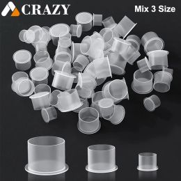 Mix 3 Sizes Tattoo Ink Cups Caps Pigment Container Holder Cap White Mixed S/M/L Sizes for Tattoo Ink Tattoo Accessories