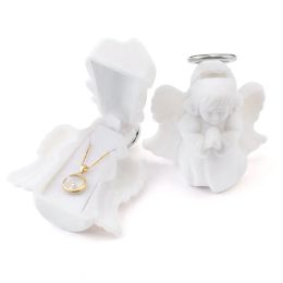 1Piece White Jewelry Box lovely Angel Velvet wedding Ring box Necklace Display Box Gift box Container Case for Jewelry Packaging