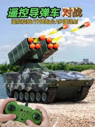 2.4g Rc Missile Vehicle Battle Tank Remote Control Toy Car Model Electronic Acousto-optic With Shoot Bullets Toys Boy Kids Puzzl