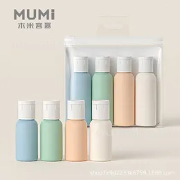 Storage Bottles 30ml Dispenser Bottle Morandi Color Travel Set PET Box Plastic Small Empty 4pcs/set Shampoo