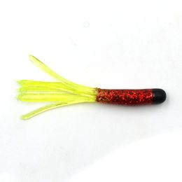 MNFT 120Pcs 4.5cm/0.5g Colorful Tubular Soft Fake Bait Jig Fishing Squid Pesca Wobbler Tube Worm Grub Silicone Swimbait Lures