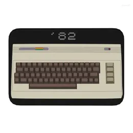 Carpets Commodore 64 Front Door Mat Anti-Slip Outdoor Absorbent C64 Amiga Computer Doormat Kitchen Balcony Entrance Rug Carpet