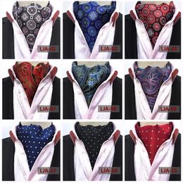 Men Stylish Paisley Polka Dots Floral Silk Cravat Ascot Wedding Neckties BWTHZ0512240409