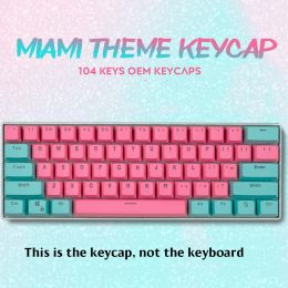 Accessories Miami 104/87/61 Keys Double Shot Pbt Keycap Backlight Universal Column Keycaps For Mechanical Keyboard 61/64/68/75/84/87