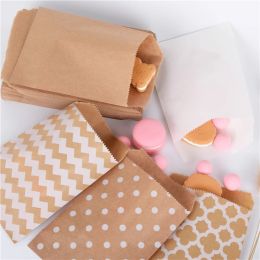 50 Pcs Red Blue Green Thank You Kraft Paper Bags Cute Happy Birthday Gift Pouch Retro Party Favour Bag Candy Cookie Supplies