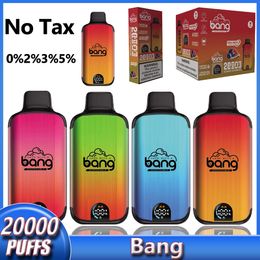 Original Bang 20000 Puffs 20k puff 20000 Smart Screen Electronic Cigarettes Vape Disposable 0% 2% 3% 5% 25 ml Prefilled Pod 650mah Rechargeable Battery Vaper 16 Flavours