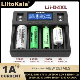 Liitokala Lii-D4XL Rechargeable Battery Charger,3.7V 18650 18350 18500 21700 26650 1.2V AA AAA D NiMH 3.2V 32700 LiFePO4 Charger