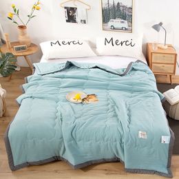 New Thin Pure Color Air Conditioner Comforter Summer Adult Children Dormitory Office Sofa Blanket Travel Driver Quilts