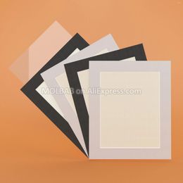 Frames 10X8 Inch Rectangle Paper Po Picture Frame With Backing White/Black Matboard Textured Surface Border Wall Mounted 4PCS/Lot