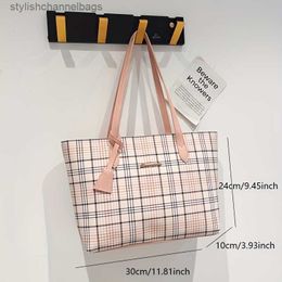 Other Bags Briefcases Stylish Casual Shoulder Bag PU Material Extended Shoulder Strap Comfortable Exquisite Plaid Design Essential For Commuting