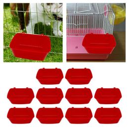 Other Bird Supplies 10Pcs Cat Water Bowl Bathtub Hanging Feeder Smooth Coop Cups Food Tray For Cockatiel Budgies Kitten Pigeon Hamster
