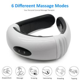Electric Neck Massager & Pulse Back Shoulder Massage Machine Far Infrared Heating Pain Relief Tool Health Care Body Relaxation