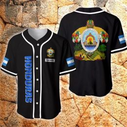 Custom Name Simple Blue White Honduras Baseball Tee Jersey Shirt Printed 3D Summer Shirt Men's Tops Tee Oversized Streetwear