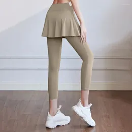Active Pants Breathable Athletic Leggings High Waist Yoga With Butt-lifted Skirt Trousers For Women Anti-exposure Quick Dry