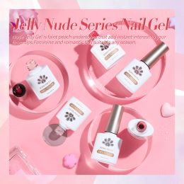 BORN PRETTY 10ml Nude Pink Gel 6PCS Nail Polish Set Milky Jelly Pink Transparent Serise Soak Off UV LED Nail Gel Varnish Kit