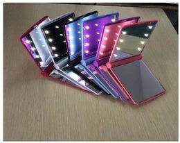 Compact Mirrors Makeup 8 LED Mirror Folding Portable Compact Pocket led Mirror Lights Lamps color randomly9744105