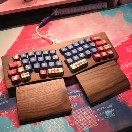 Accessories Wooden Hand Wrist Rest Pad For 65% 75% Alice Layout Split Mechanical Keyboard Walnut Beech Natural Solid Wood Palm Rest Pad