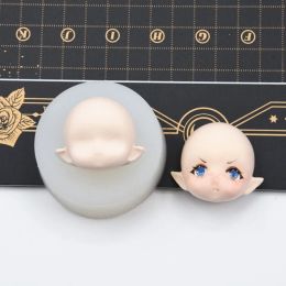 Super Light Clay Soft Pottery Fondant Silicone Face Mold DIY Elf Face Face Mold Cute Baby Face Mold