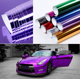 2X Chrome Mirror Vinyl Film Wrap Sticker Decal Protective Stretchable Reflective Super Gloss 152 30CM Car Styling Sticker2263372